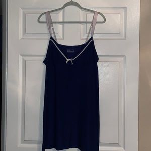 Blue with white details sleepwear dress